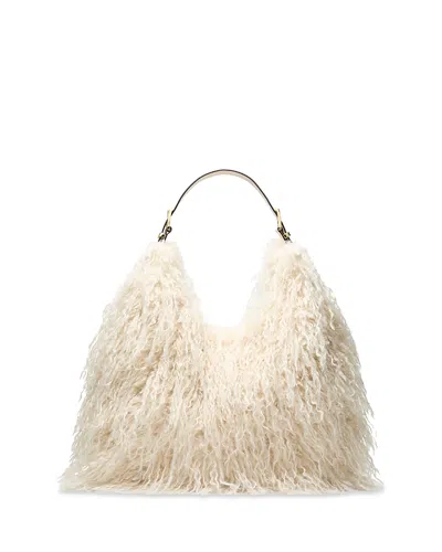 Michael Kors Nolita Faux Fur Large Hobo Bag In Brown