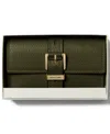Michael Kors Nolita Flap Trifold Leather Wallet In Green