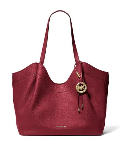 Michael Kors Nolita Large East/west Leather Tote In Red