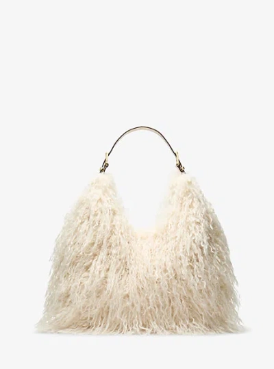 Michael Kors Nolita Large Faux Shearling Shoulder Bag In Brown