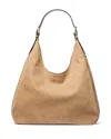 Michael Kors Nolita Large Suede Hobo Shoulder Bag In Camel