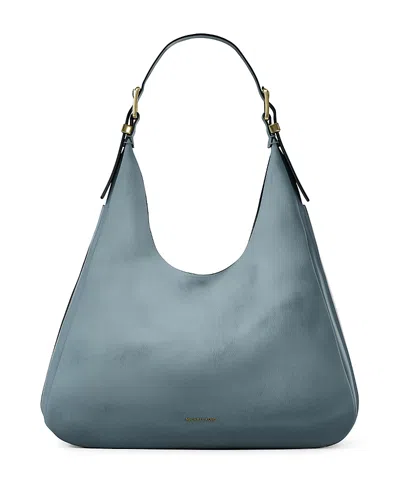 Michael Kors Nolita Large Leather Hobo Shoulder Bag In Blue