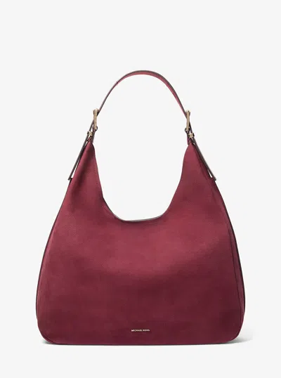 Michael Kors Nolita Large Leather Hobo Shoulder Bag In Red
