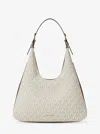 Michael Kors Nolita Large Signature Logo Hobo Shoulder Bag In Neutral