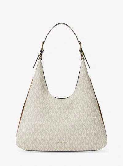 Michael Kors Nolita Large Signature Logo Shoulder Bag In Brown