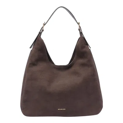 Michael Kors Nolita Large Nubuck Hobo Shoulder Bag In Brown