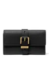 Michael Kors Michael  Nolita Medium Flap Trifold Leather Wallet In Black
