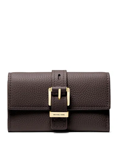 Michael Kors Nolita Medium Flap Trifold Wallet In Brown