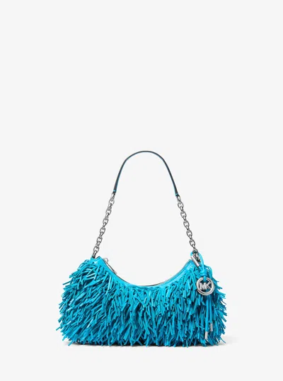 Michael Kors Nolita Medium Fringed Leather Pochette In Multi