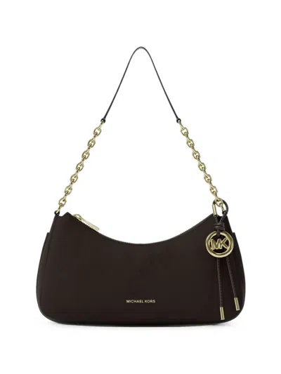 Michael Kors Nolita Medium Nubuck Chain Pochette In Brown