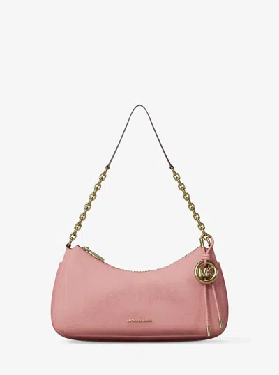Michael Kors Nolita Medium Nubuck Chain Pochette In Pink