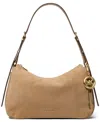 Michael Kors Nolita Medium Nubuck Shoulder Bag In Brown