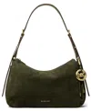 Michael Kors Nolita Medium Nubuck Convertible Shoulder Bag In Green