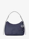 Michael Kors Nolita Medium Nubuck Shoulder Bag In Blue