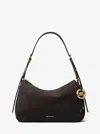 Michael Kors Nolita Medium Nubuck Shoulder Bag In Brown
