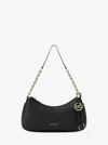 Michael Kors Nolita Medium Pebbled Leather Chain Pochette In Black