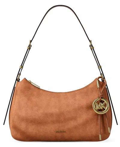 Michael Kors Nolita Medium Pebbled Leather Shoulder Bag In Brown