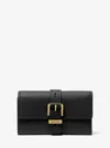 Michael Kors Nolita Medium Pebbled Leather Tri-fold Wallet In Black