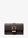 Michael Kors Nolita Medium Pebbled Leather Tri-fold Wallet In Brown