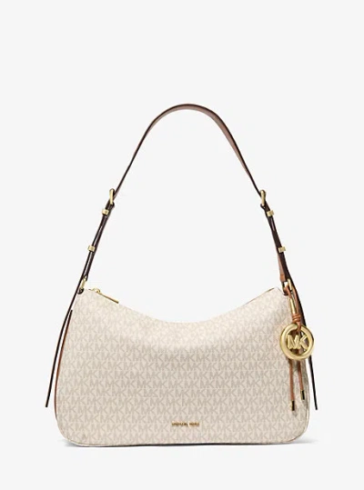 Michael Kors Nolita Medium Signature Logo Shoulder Bag In Brown