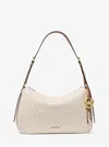 Michael Kors Nolita Medium Signature Logo Shoulder Bag In White