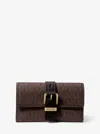 Michael Kors Nolita Medium Signature Logo Tri-fold Wallet In Brown