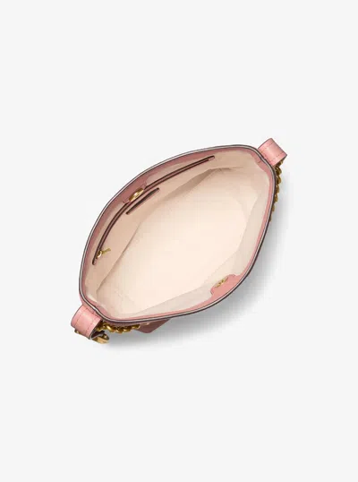 Michael Kors Nolita Small Pebbled Leather Bucket Tote Bag In Pink