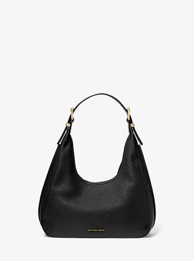 MICHAEL KORS NOLITA SMALL PEBBLED LEATHER HOBO SHOULDER BAG