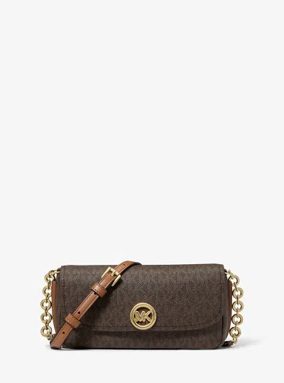 Michael Kors Nolita Small Signature Logo Crossbody Bag In Brown