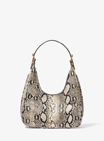 Michael Kors Nolita Small Snake Embossed Leather Hobo Shoulder Bag