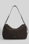 Michael Kors Nolita Medium Nubuck Shoulder Bag In Brown