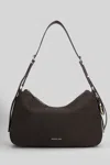 Michael Kors Nolita Medium Nubuck Shoulder Bag In Brown