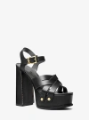 Michael Kors Nora Leather Platform Sandal In Black
