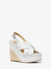 Michael Kors Nora Leather Wedge Sandal In White