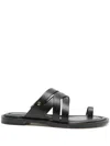 Michael Kors Nora Leather Sandal In Black  