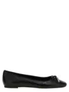 Michael Kors Logo Bow Ballet Flats Flat Shoes Black In Black