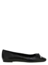 Michael Kors Logo Bow Ballet Flats Flat Shoes Black In Black