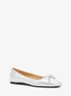 Michael Kors Nori Flex Metallic Leather Ballet Flat In Silver
