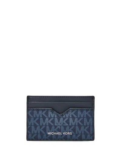 Michael Kors Notched Cardholder In Blue