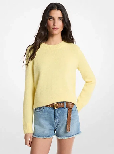 Michael Kors Nylon And Alpaca Blend Sweater In Yellow