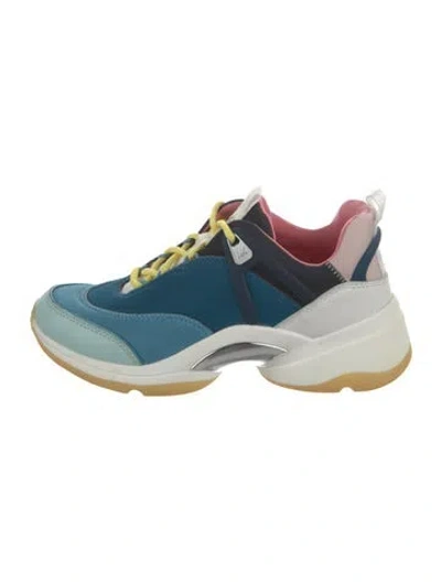 Pre-owned Michael Kors Nylon Colorblock Pattern Chunky Sneakers In Blue