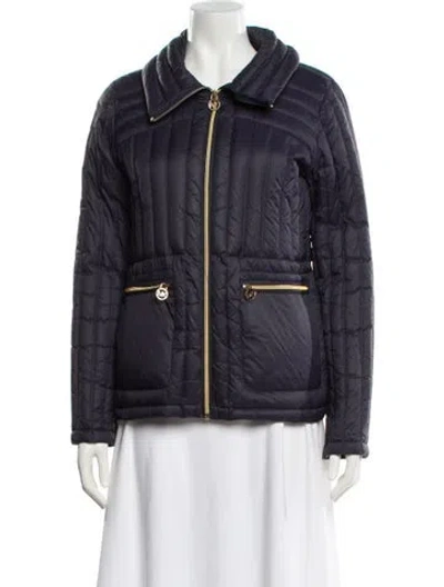 Pre-owned Michael Kors Nylon Down Coat In Blue