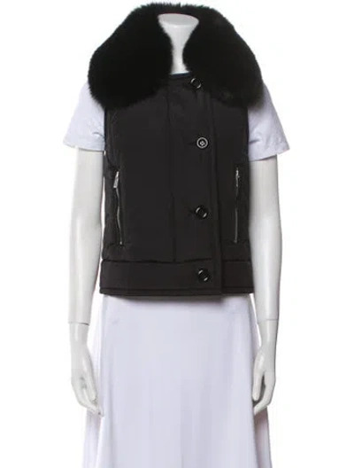 Pre-owned Michael Kors Nylon Fur Jacket In Black