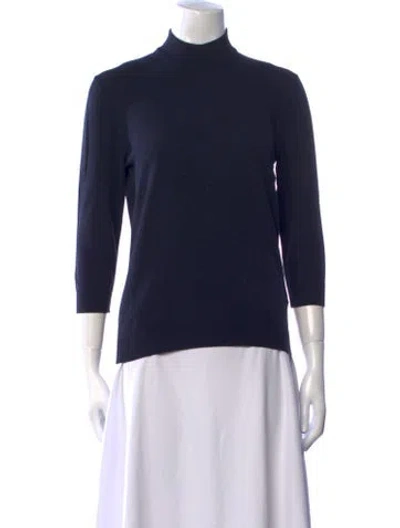 Pre-owned Michael Kors Nylon Mock Neck Sweater In Blue