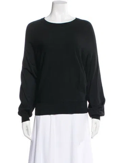 Pre-owned Michael Kors Nylon Scoop Neck Sweater In Black