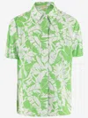 Michael Kors Hawaiian Print Shirt With Button-down Collar In Green