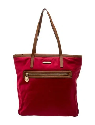 Pre-owned Michael Kors Nylon Top Handle Bag In Red