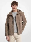 Michael Kors Nylon Twill Windbreaker Jacket In Brown