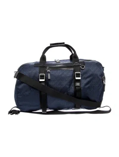 Pre-owned Michael Kors Nylon Weekender Bag In Blue