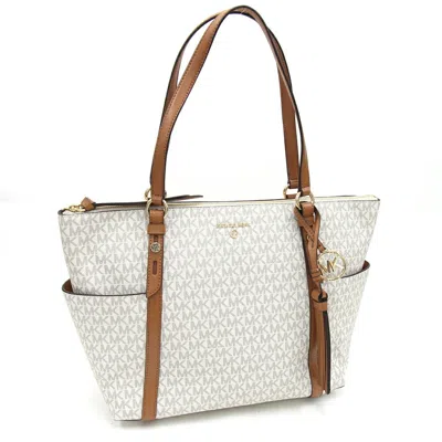 Pre-owned Michael Kors Off- Pvc Leather Tote Bag () In Multi